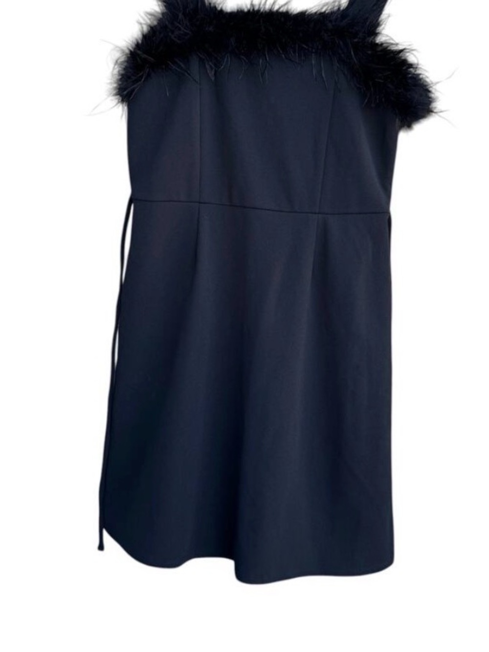Xtraordinary Black Feather-Trim Formal Dress for Girls